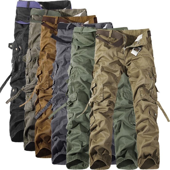 Men’s Tactical Cargo Pants – Multi-Pocket Streetwear Style, Loose Fit Utility Trousers