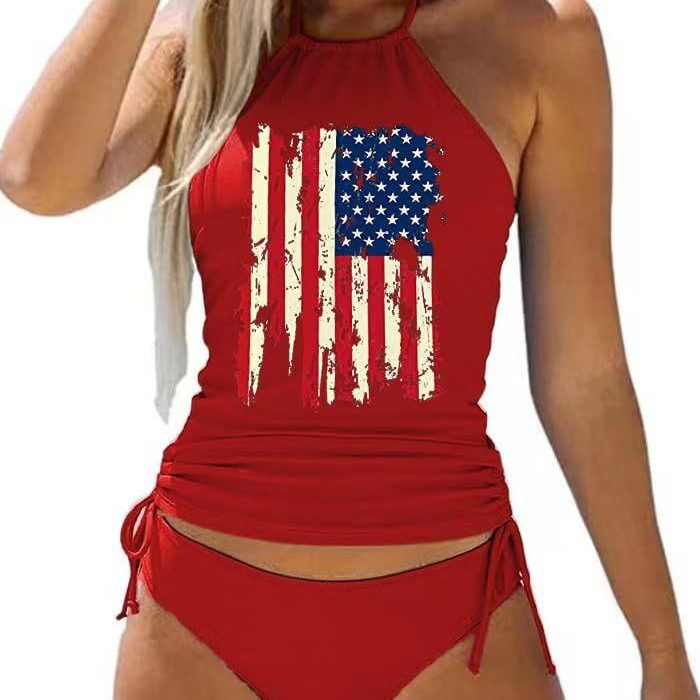 Women's Two-piece Casual Swimsuit Red