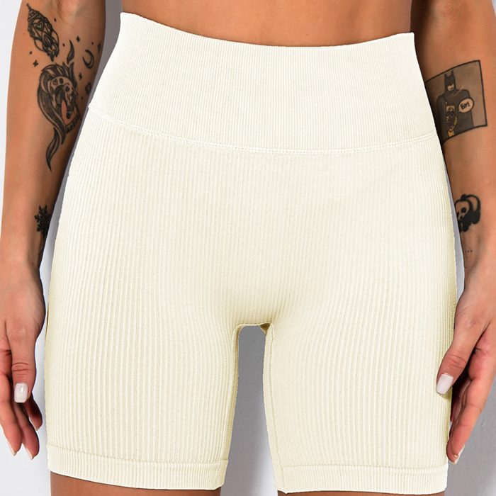 Ribbed Seamless High Waist Yoga Shorts – Booty-Enhancing, Squat-Proof Biker Shorts for Women | Stretchy, Spandex Athletic Fit for Gym, Workout, and Everyday Style